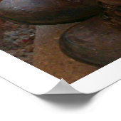 ハイキングブーツが車室ドアの外に並ぶ ポスター (角)