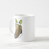 ハイキングブーツの上のロックウォーレンのタケ コーヒーマグカップ (正面左)