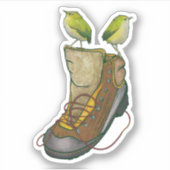 ハイキングブーツの上のロックウォーレンのタケ シール (正面)