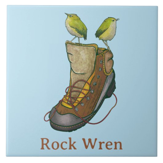 ハイキングブーツの上のロックウォーレンのタケ タイル (正面)