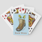 ハイキングブーツの上のロックウォーレンのタケ トランプ (裏面)