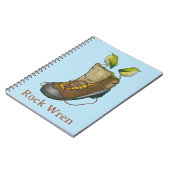 ハイキングブーツの上のロックウォーレンのタケ ノートブック (左側)