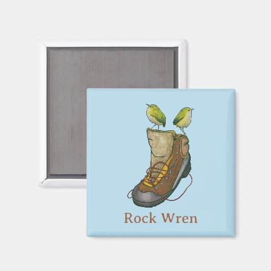 ハイキングブーツの上のロックウォーレンのタケ マグネット (正面/裏面)