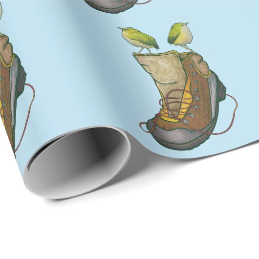 ハイキングブーツの上のロックウォーレンのタケ ラッピングペーパー (ロールコーナー)