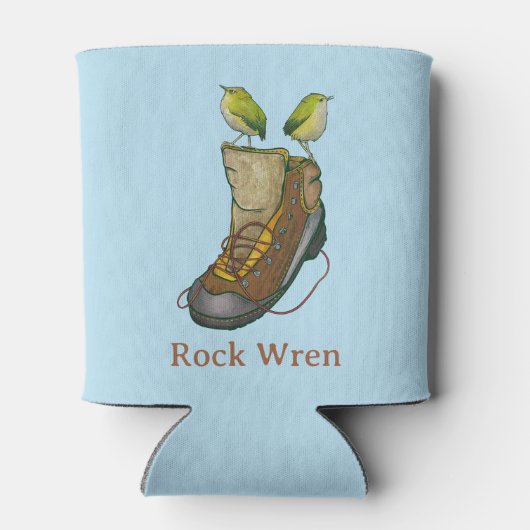 ハイキングブーツの上のロックウォーレンのタケ 缶クーラー (裏面)