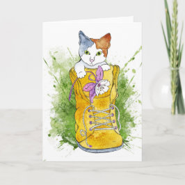 ハイキングブーツの子猫 カード