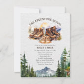 ハイキングブーツアドベンチャーニュートラルベビーシャワー 招待状 (正面)