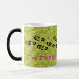 ハイキングブーツデニムむしろハイキングスポーツおもしろい モーフィングマグカップ