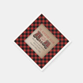 ハイキングブーツバッファロープレイドアドベンチャーベビーシャワー スタンダードカクテルナプキン (角)