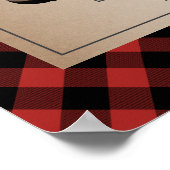 ハイキングブーツバッファロープレイドアドベンチャーベビーシャワー ポスター (角)