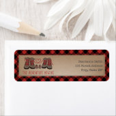 ハイキングブーツバッファロープレイドアドベンチャーベビーシャワー ラベル (インサイチュ)