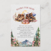 ハイキングブーツピンクの女の子の赤ちゃんシャワー予約リクエスト エンクロージャーカード (正面)