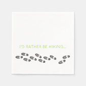 ハイキングブーツブラックむしろグリーンをハイキング スタンダードカクテルナプキン (正面)