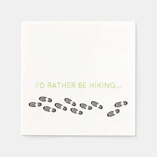 ハイキングブーツブラックむしろグリーンをハイキング スタンダードカクテルナプキン (正面)