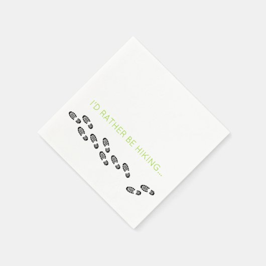 ハイキングブーツブラックむしろグリーンをハイキング スタンダードカクテルナプキン (角)