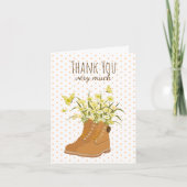 ハイキングブーツ&フラワーズフォールドサンキューカード サンキューカード (正面)