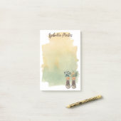 ハイキングブーツ&ワイルドフラワー ポストイット (デスク上)