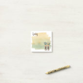 ハイキングブーツ&ワイルドフラワー ポストイット (デスク上)