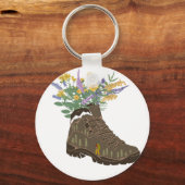 ハイキングブートキャンプのワイルドフラワーキャンプTシャツ キーホルダー (正面)