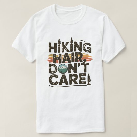 ハイキングヘア気には外おもしろい野冒険 Tシャツ (デザイン正面)