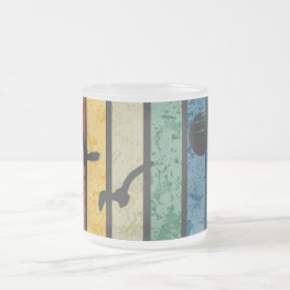 ハイキングモード自然アウトドアマウンテンキャンピングおもしろい フロストグラスマグカップ