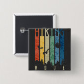 ハイキングモード自然アウトドアマウンテンキャンピングおもしろい 缶バッジ (正面&裏面)