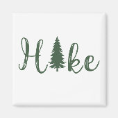 ハイキングロゴ松の木ハイキング恋人 マグネット (正面)