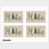 ハイキングロゴ松の木ハイキング恋人 長方形シール (シート)