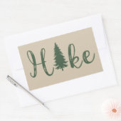 ハイキングロゴ松の木ハイキング恋人 長方形シール (封筒)