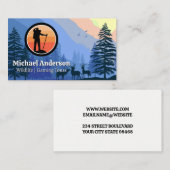 ハイキングロゴ |野生生物の自然 名刺 (正面/裏面)