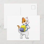 ハイキング中の猫 ポストカード (正面/裏面)