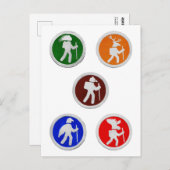 ハイキング動物のトレイルマーカー ポストカード (正面/裏面)