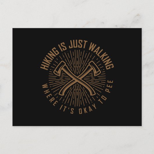ハイキング名言 面白いハイキング ハイカー 旅人 ポストカード (正面)