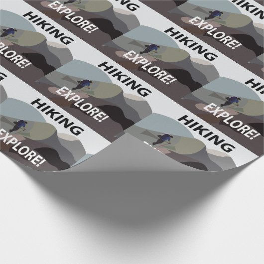 ハイキング山のハイキングを探索 ラッピングペーパー (角)