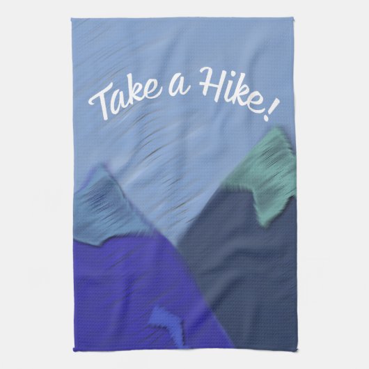 ハイキング山の峰に登る キッチンタオル (縦)