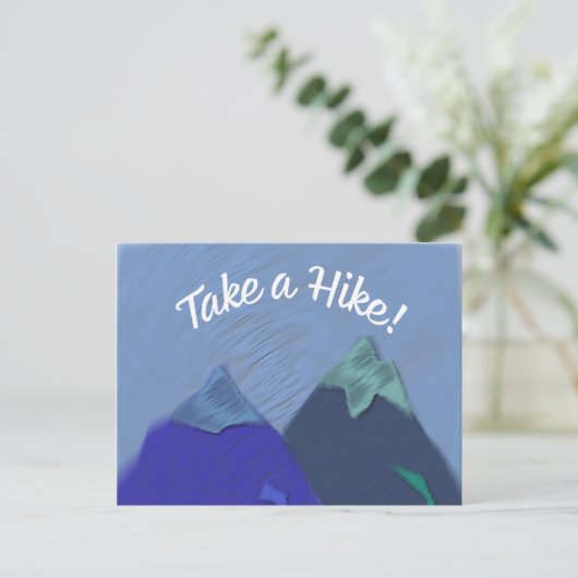 ハイキング山の峰に登る ポストカード (スタンド正面)
