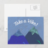 ハイキング山の峰に登る ポストカード (正面/裏面)