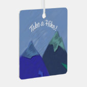 ハイキング山の峰に登る メタルオーナメント (正面右)