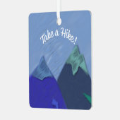 ハイキング山の峰に登る メタルオーナメント (正面左)