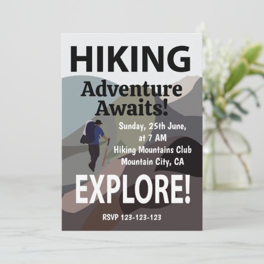 ハイキング山を探索アドベンチャーハイキング愛好家 招待状 (スタンド正面)