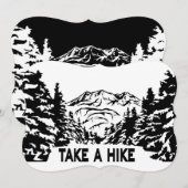 ハイキング引用文モノクロ山景色を撮る (正面/裏面)