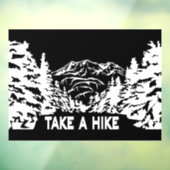 ハイキング引用文モノクロ山景色を撮る ウィンドウサイン (シート3)