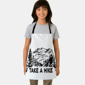 ハイキング引用文モノクロ山景色を撮る エプロン (インサイチュ)