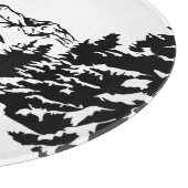 ハイキング引用文モノクロ山景色を撮る カッティングボード (角)