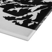 ハイキング引用文モノクロ山景色を撮る カッティングボード (角)
