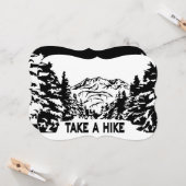 ハイキング引用文モノクロ山景色を撮る カード (正面/裏面インサイチュ)