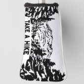 ハイキング引用文モノクロ山景色を撮る ゴルフヘッドカバー (回転90)