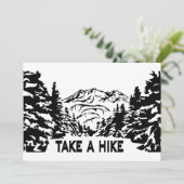 ハイキング引用文モノクロ山景色を撮る シーズンカード (スタンド正面)