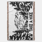 ハイキング引用文モノクロ山景色を撮る スローブランケット (正面縦)