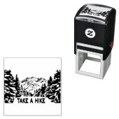 ハイキング引用文モノクロ山景色を撮る セルフインキングスタンプ (インサイチュ)